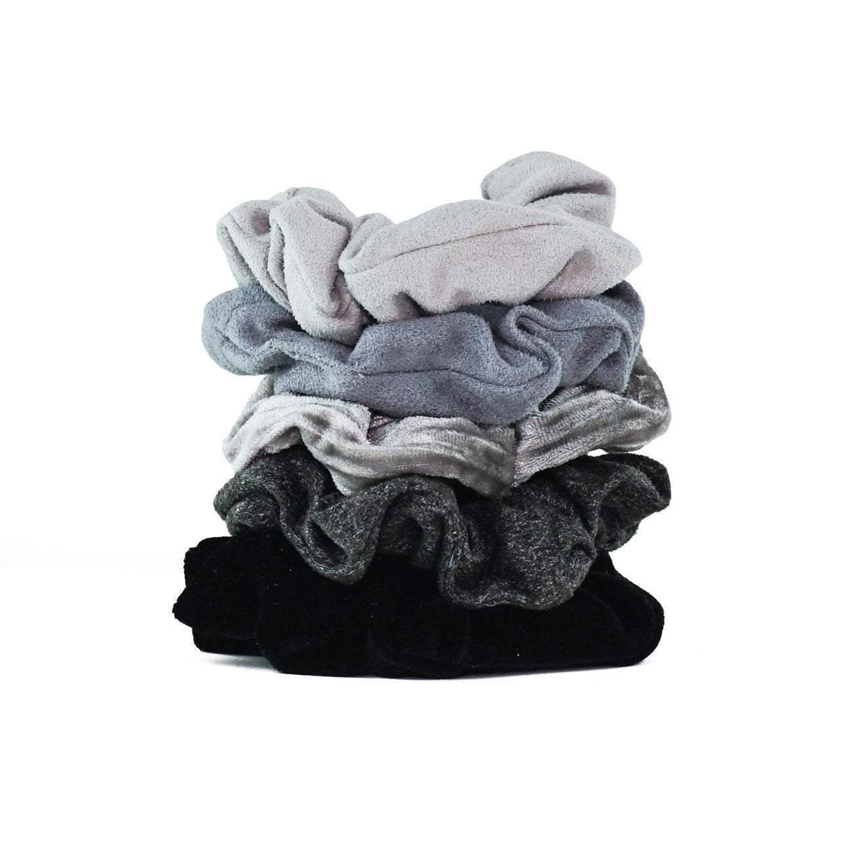 Black &amp; Gray Velvet Scrunchies