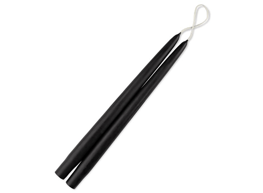 12&quot; Taper Candles - Black