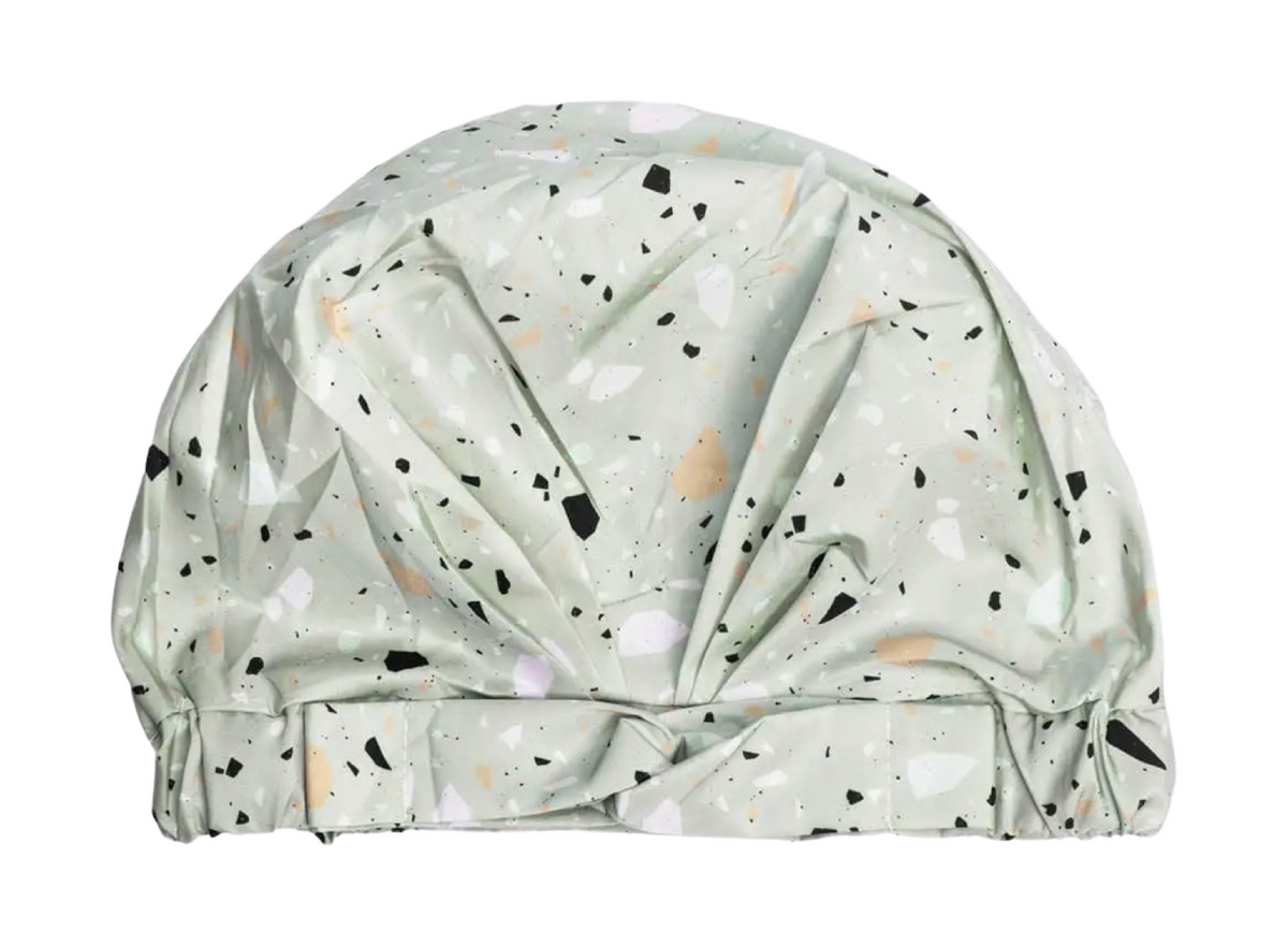 Luxe Shower Cap - Sage Terrazzo