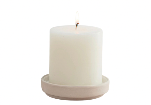 Organics Pillar Candle Holder - White