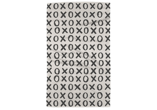 Hug and Kiss White Geometry Tea  Towel