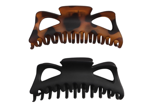 Jumbo Classic Claw Clips 2pc - Recycled Plastic - Black &amp; Tortoise