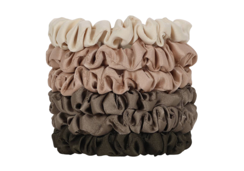 Ultra Petite Satin Scrunchies 6pc - Nudes