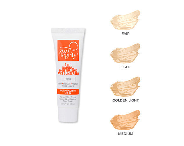 5 in 1 Tinted Travel Size Moisturizer Face Sunscreen - Light