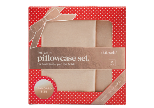 Holiday Satin Standard Pillowcase 2pc Set - Champagne