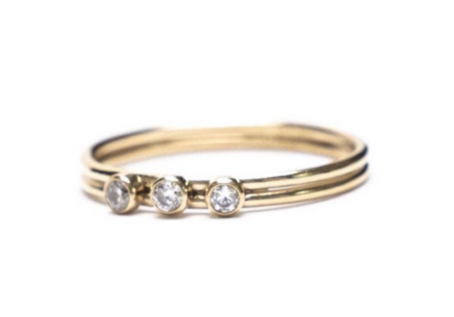 Trio CZ Stack Ring