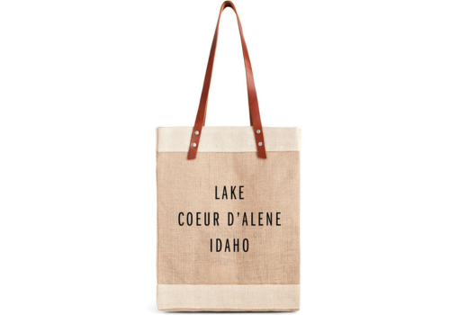 Lake CDA Market Tote in Natural - Long Handle