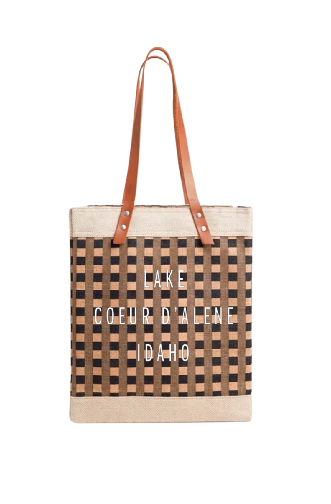 Apolis Lake Coeur d&#39;Alene Market Tote in Black Gingham