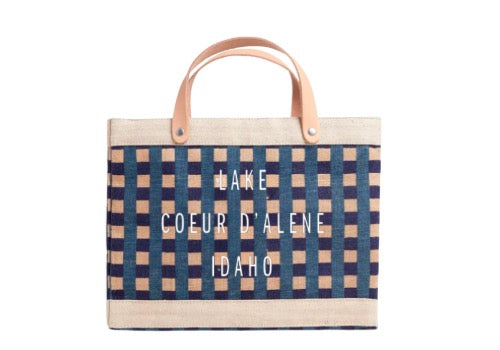 Apolis Navy Gingham Petite Lake Coeur d&#39;Alene Market Bag