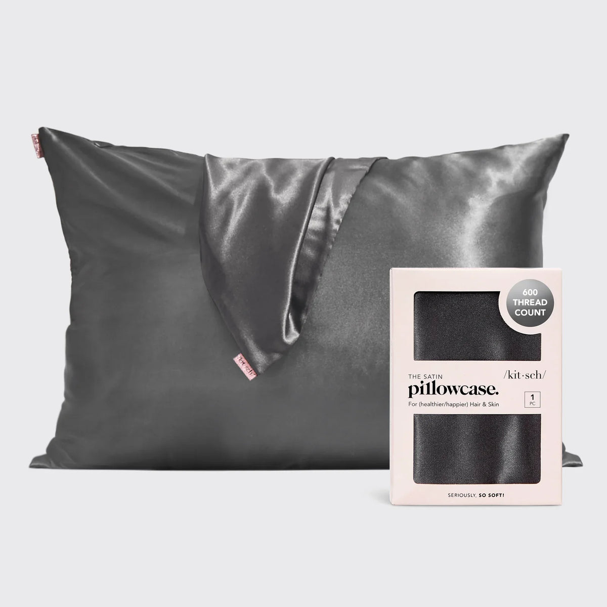 King Satin Pillowcase - Charcoal